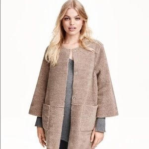 h&m long pile coat